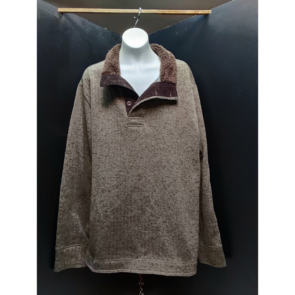 Men's New Original Weatherproof Vintage Fleece Sweater Olive Green Size Large
